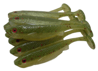 Image 1 of 3" Open Pour Swimbait (8 Pack) Holiday Bleeding With Shimmer Belly