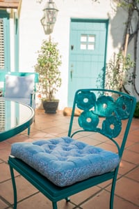 Image 1 of 16" Tufted Cotton Chair Cushion Mint Swirl