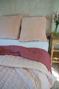 Image 2 of Solid Faded Cranberry/Pink Sand Quilt