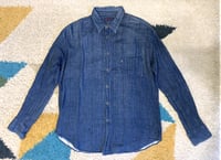 Image 1 of 45 rpm indigo dyed double layer button down shirt, size 5 (L)