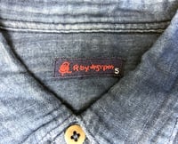 Image 3 of 45 rpm indigo dyed double layer button down shirt, size 5 (L)