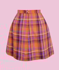 Image 11 of Phuncle mini skirt - Orange linen check