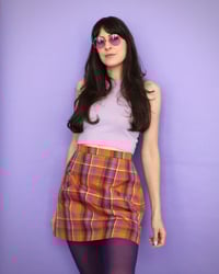 Image 1 of Phuncle mini skirt - Orange linen check