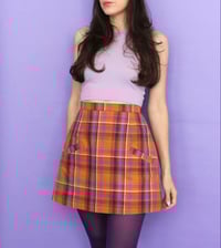 Image 3 of Phuncle mini skirt - Orange linen check