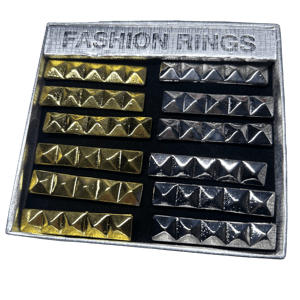 Image of double finger studded ring