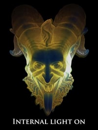 Image 1 of Krampus Light Up Wall Hanger One Off- Tan & Baby Blue, Lt Blue Glow, Purple UV