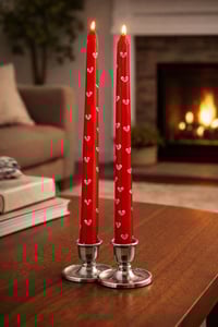 Red Heart Candlesticks
