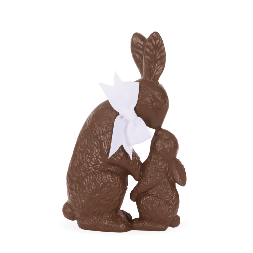 Image of Cuddling Chocolate Bunnies with Bow