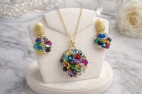Image 3 of Handmade Multicolor Crystal Jewelry Set – Necklace & Earrings