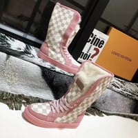 Image 2 of LV Pink Furry Boots Set