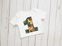 Image 3 of Woodland Forest Animals First Birthday Baby Bodysuit Girl’s Party Top