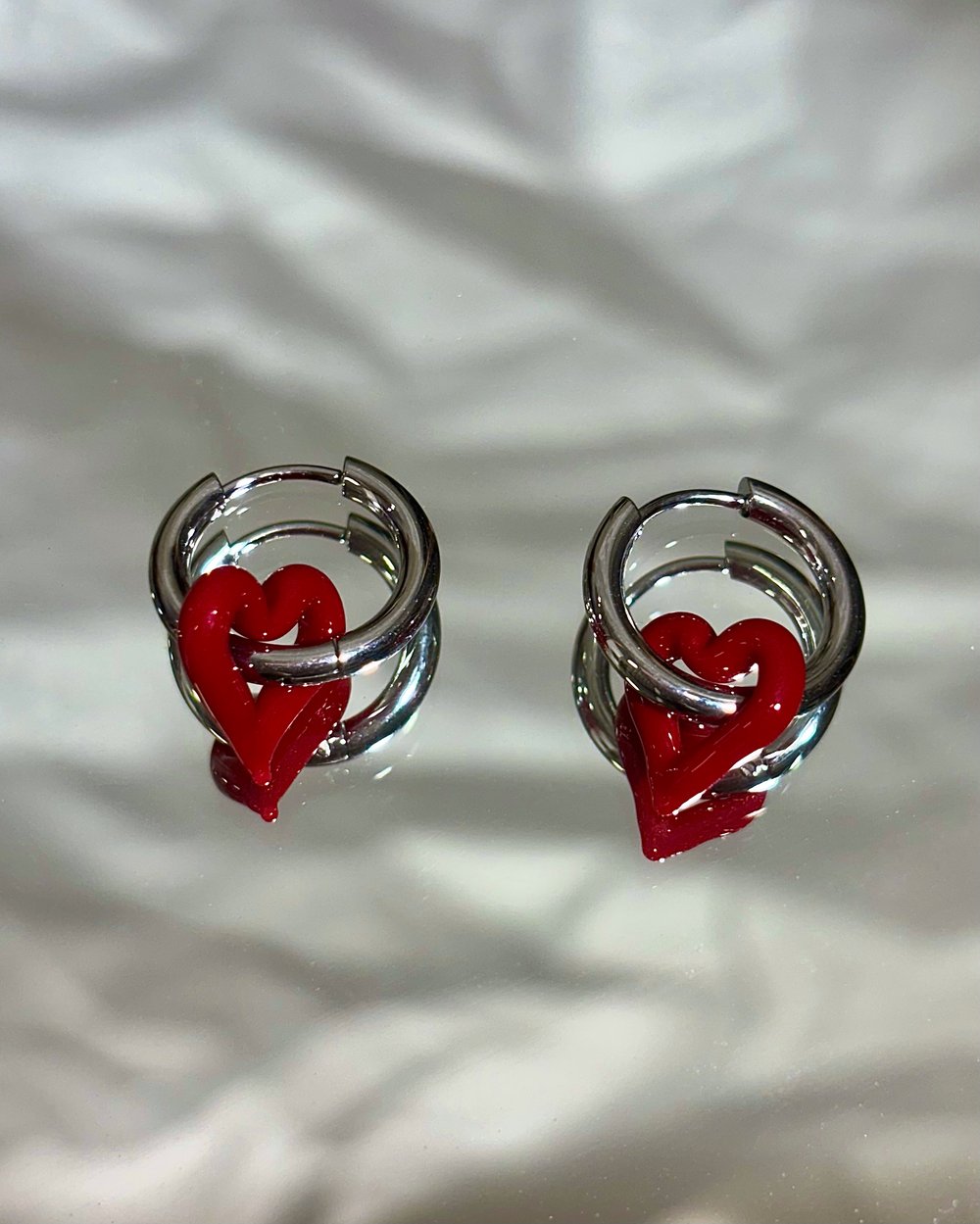 Image of Cherry red heart huggies