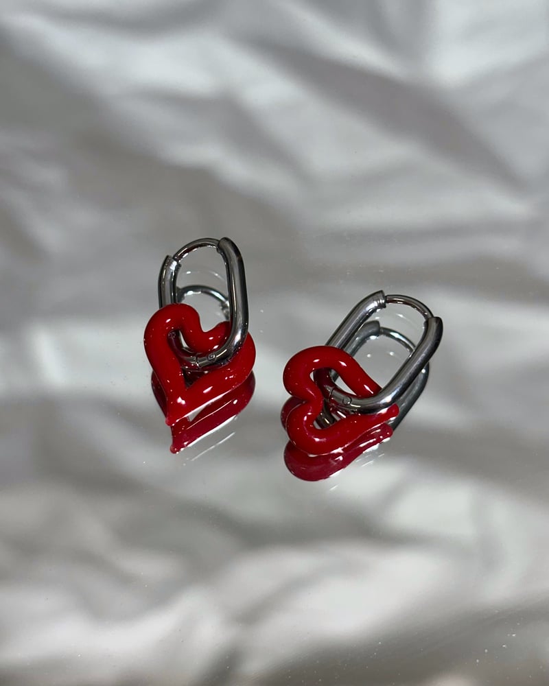 Image of Cherry red heart huggies