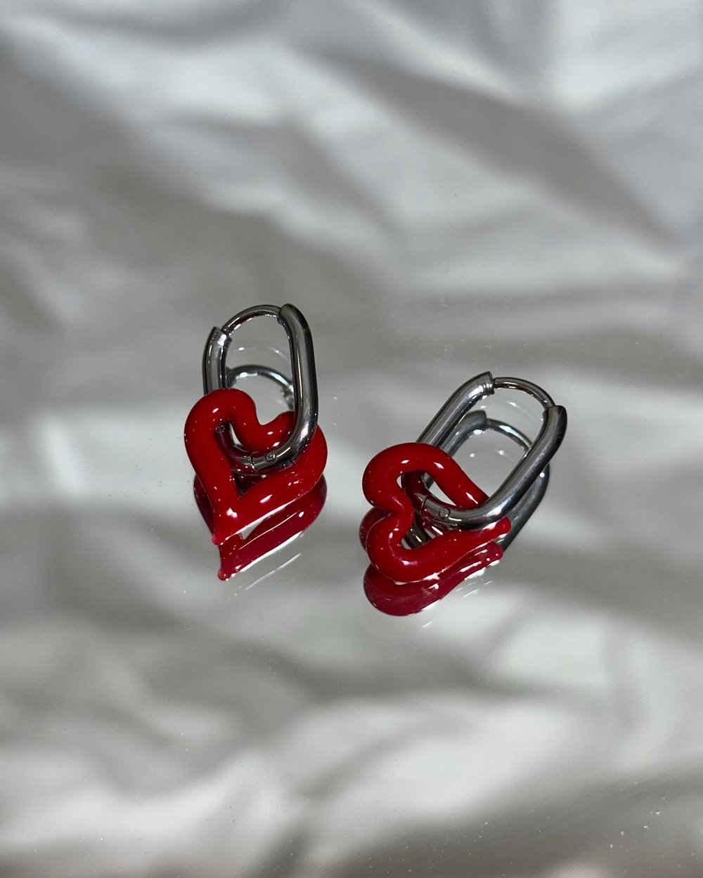 Image of Cherry red heart huggies