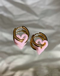 Image 1 of Pink frosting heart huggies