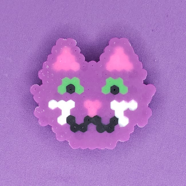 Purple Cat Fridge Magnet