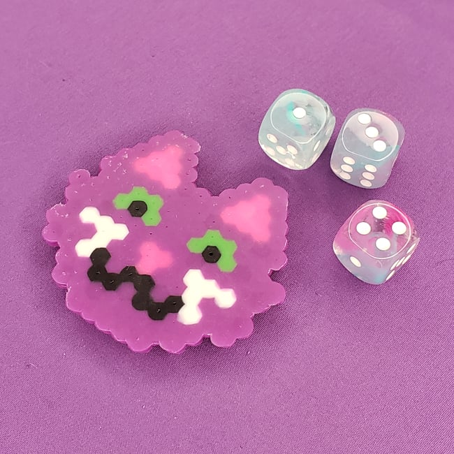 Purple Cat Fridge Magnet