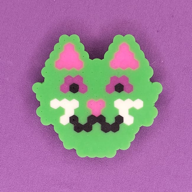 Green Cat Fridge Magnet