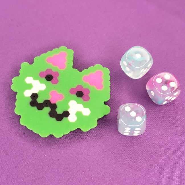 Green Cat Fridge Magnet