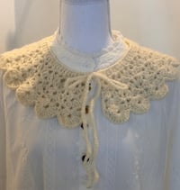 Image 1 of Detachable Crochet Ruffle Collar-Off-White Wool 