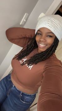 Image 1 of White Cat Ear Beanie - M/L