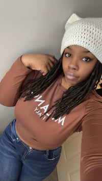 Image 2 of White Cat Ear Beanie - M/L