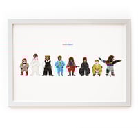 Dressed up Bowie Bears Print
