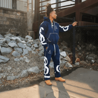 Image 2 of Navy- Blue Quarter-Zip Signature Tracksuit