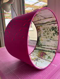 Image 1 of Double Sided Fuchsia Linen Silver Birch Orchid Shade 40cm