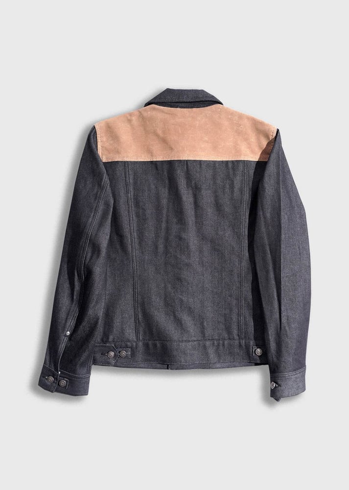 Image of Rambler Jacket Waxed Brown/Denim by Iron&Resin