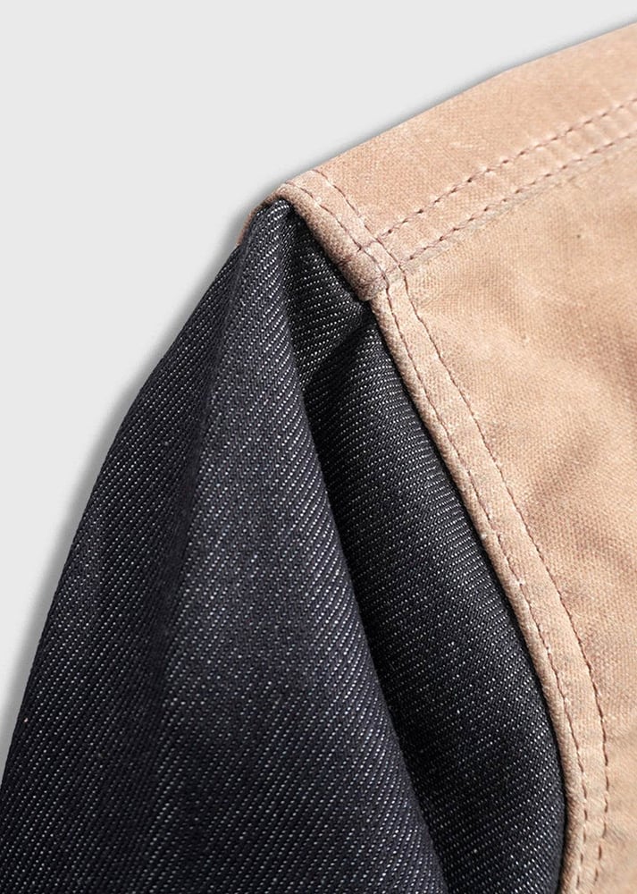 Image of Rambler Jacket Waxed Brown/Denim by Iron&Resin