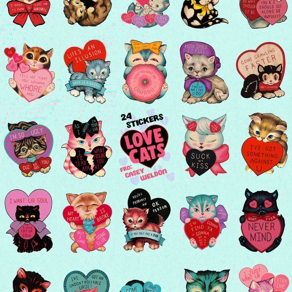 "Blue" Lovecats Sticker Sheet 