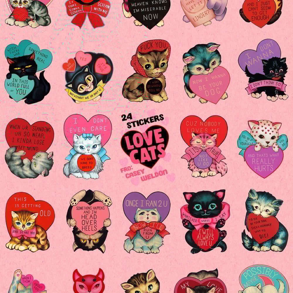 "Pink" Lovecats Sticker Sheet 