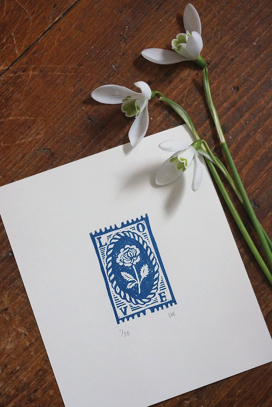 Image of Mini Love Token - Linocut