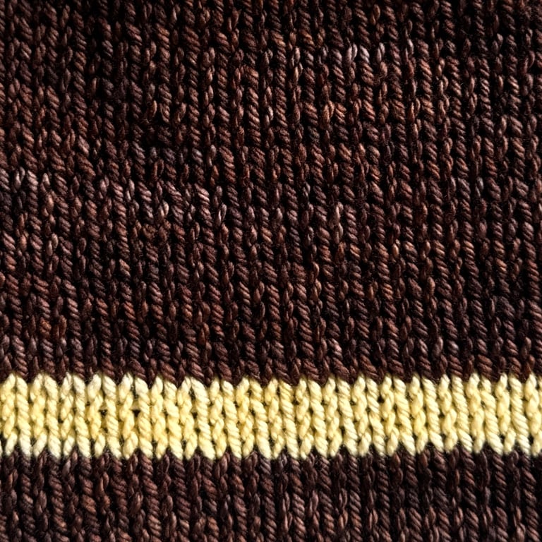 Striped Easy Beanie - Chocolate/ Butter Image 2