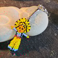 Image 1 of The Sunwalker Charm • Vintage Beaded Prosperity Keychain