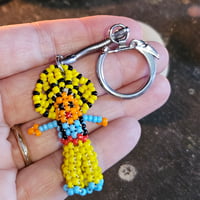 Image 3 of The Sunwalker Charm • Vintage Beaded Prosperity Keychain