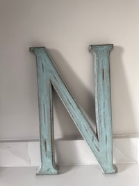 Image 1 of Large Mint Green Letter N 