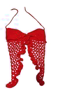 Image 2 of Crochet Ruffle Halter Top