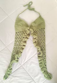 Image 1 of Crochet Ruffle Halter Top