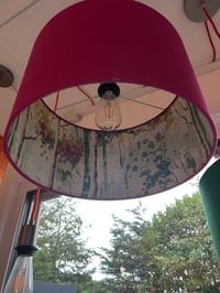 Image 3 of Double Sided Fuchsia Linen Silver Birch Orchid Shade 40cm