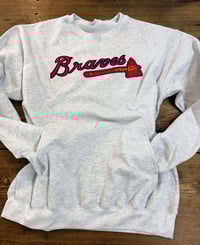 Braves Logo Pocket Crew Sweatshirt NO HOOD