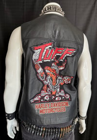 Image 1 of Stevie Rachelle "Stage Worn / Harley Davidson" Leather Vest Like NEW + FREE CDs