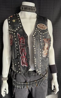 Image 1 of Stevie Rachelle "Stage Worn / Battle Vest" Leather + a FREE Tuff Box Set of 15 CDs/DVDs