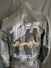 Image 1 of Stevie Rachelle "Stage Worn / Tuff Logo " Leather Jacket + A FREE Tuff Box Set of 15 CDs & DVDs