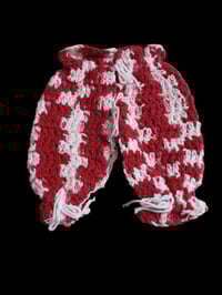 Red &amp; White " Bloomers " Handmade Dishcloth Set Of 2