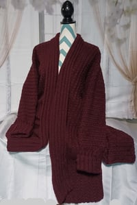 Image 1 of Hand Crochet Sweater Coat  41" Length