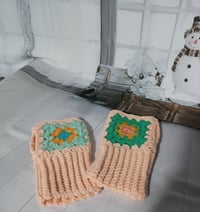 Image 1 of Mixed-up Granny Square Fingerless Gloves