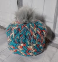 Image 1 of Child's Pom-Pom Handmade Winter Hat