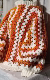 Image 1 of Handcrafted Crochet Granny Pullover/ Cardigan